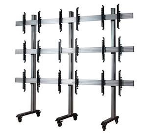 B-Tech BT8371-3x3/BS Universal Mobile Video Wall Mounting System with Micro-Adjustment for 46-55"